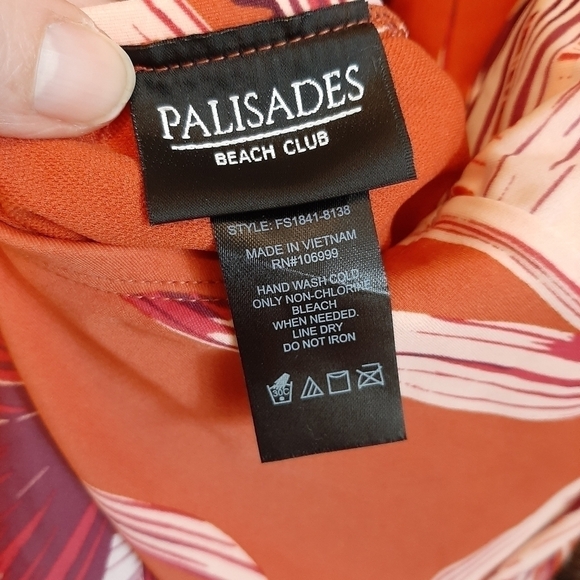 NWT Palisades Beach Club Size 22W Burnt Ochre Palm Desert Swimsuit Orange - Picture 7 of 8